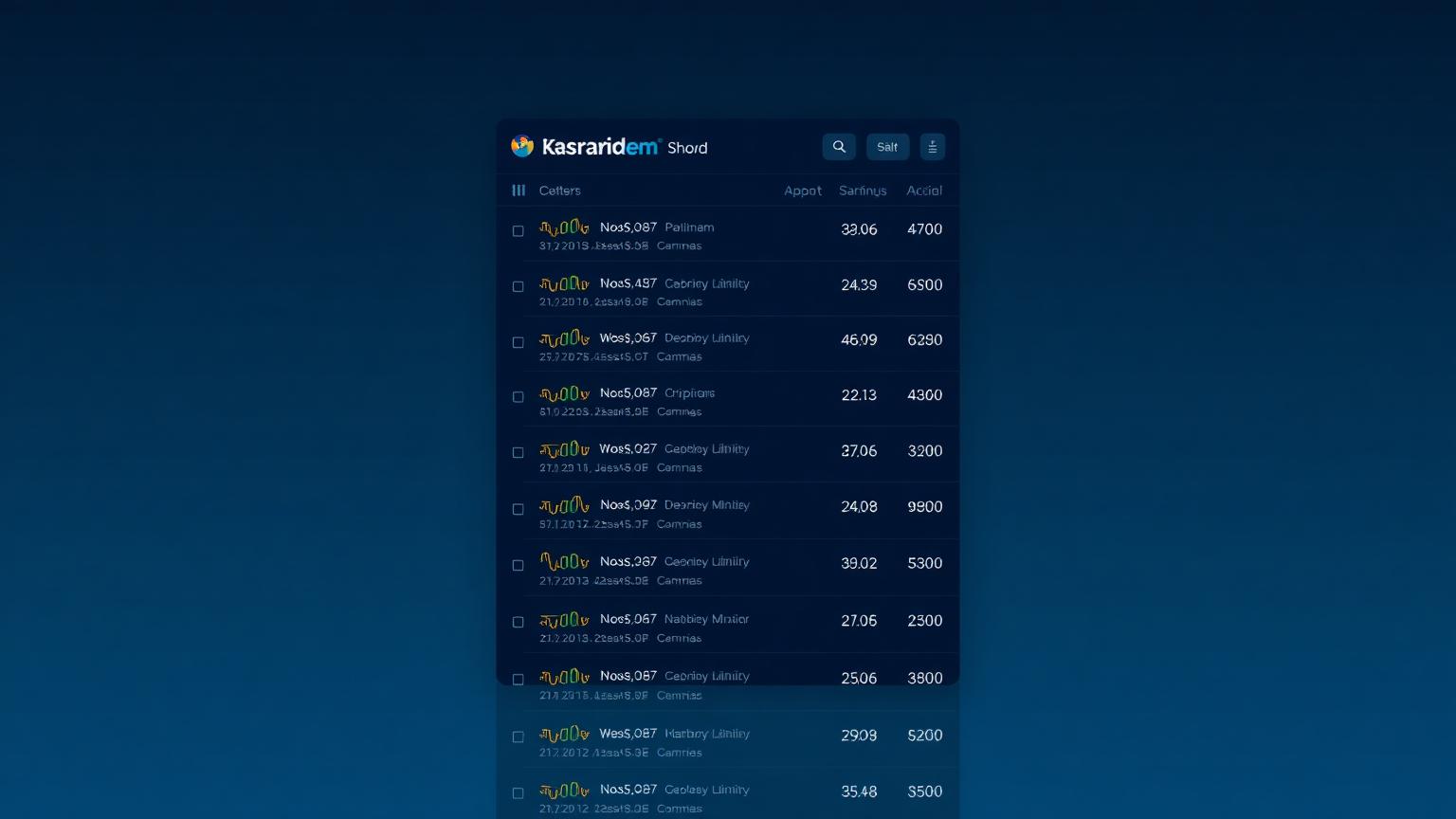 A curated watchlist of glowing stock tickers with sparkline mini-charts on a dark terminal-style interface